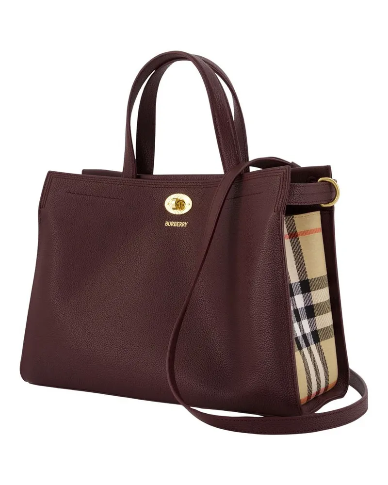 Burberry Women's Ll Small Cotswolds Shopper Bag -  Leather Burgundy Calfskin Totes-Shopping-Bags Burgundy