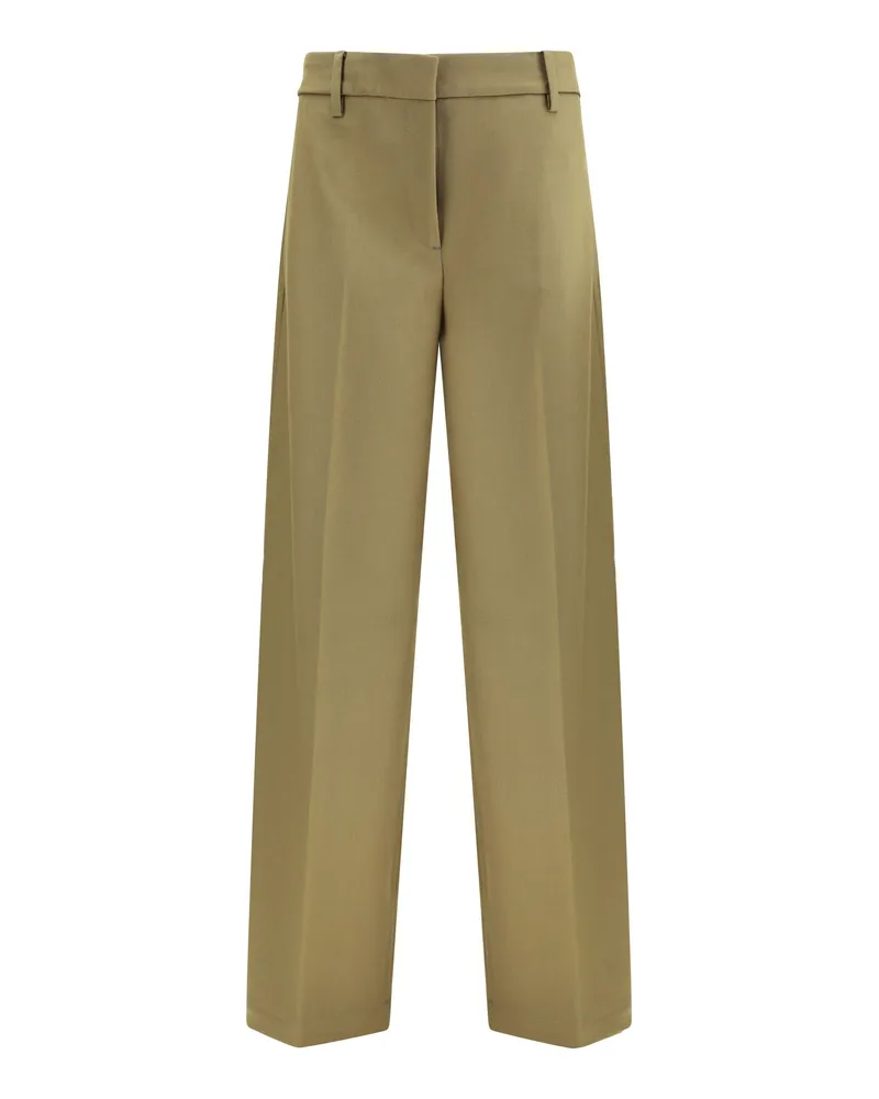 True Royal Women's Pants Virgin Wool Olive Polyester Trousers Olive