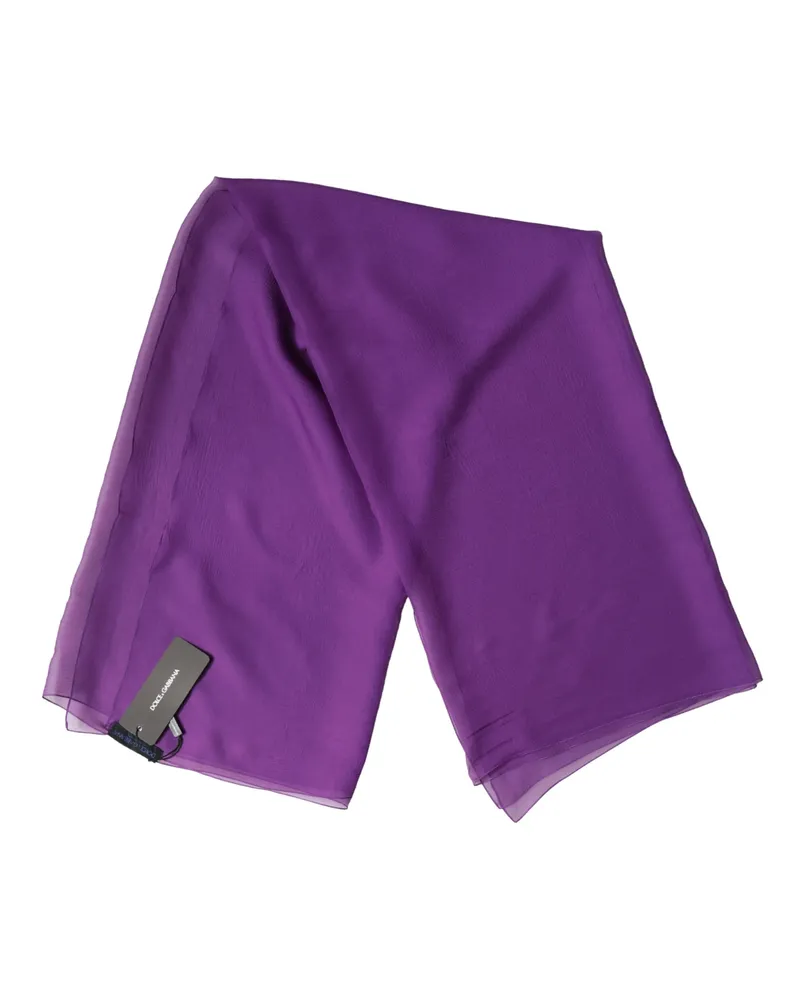 Dolce & Gabbana Women's Purple Silk Neck Wrap Shawl Foulard 134cm X 131cm Scarf Purple