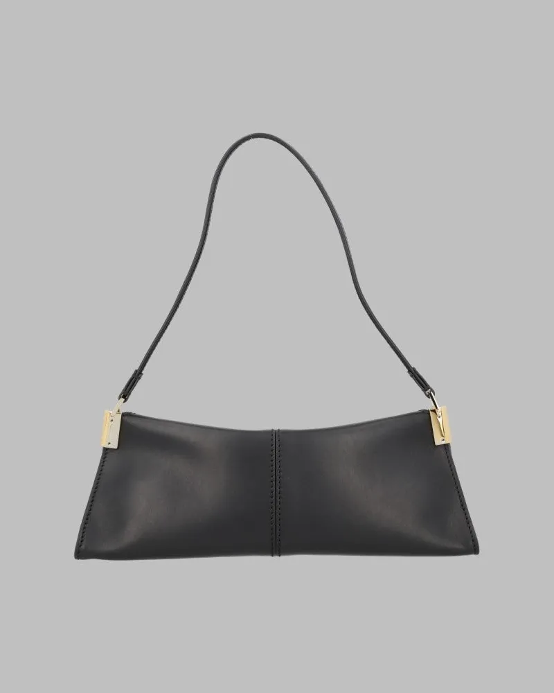 Balmain Calfskin Leather Shoulder Bag — Black Black