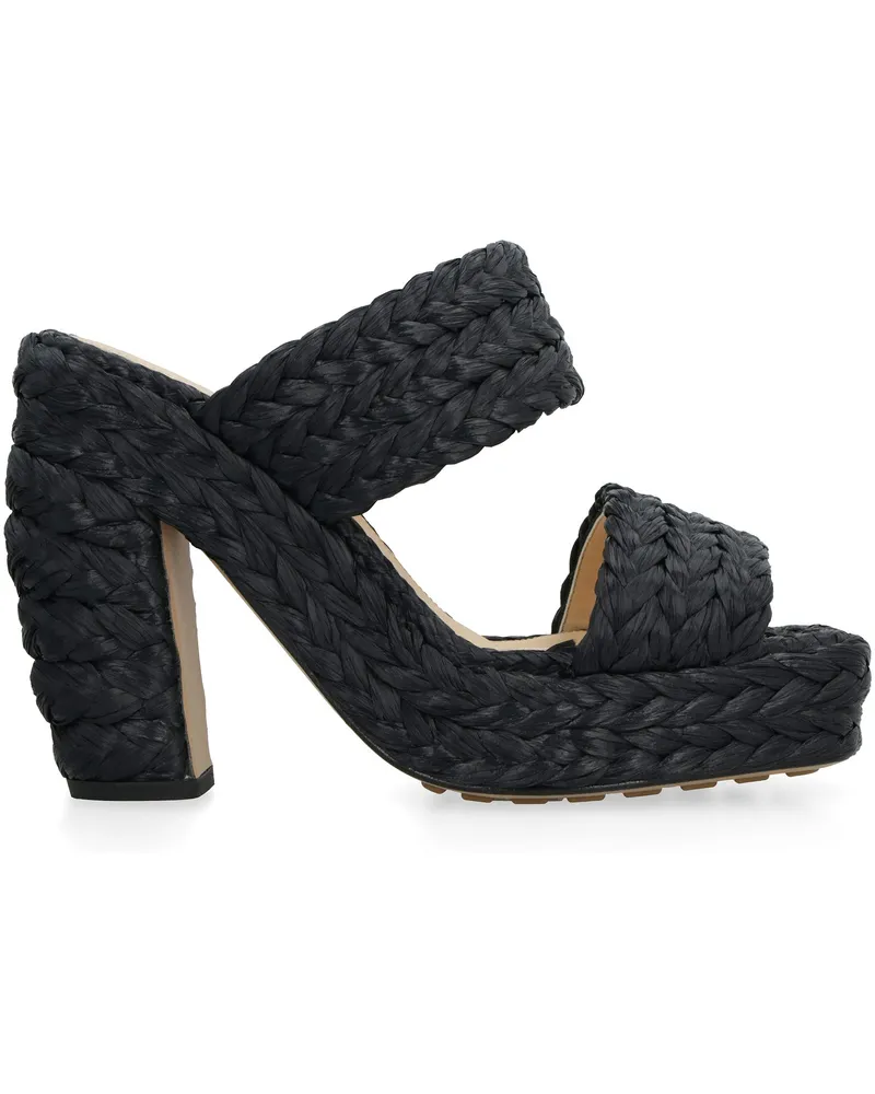 Bottega Veneta Women's Canalazzo Raffia Mules Black Viscose; Lambskin Lambskin; Sandal Black