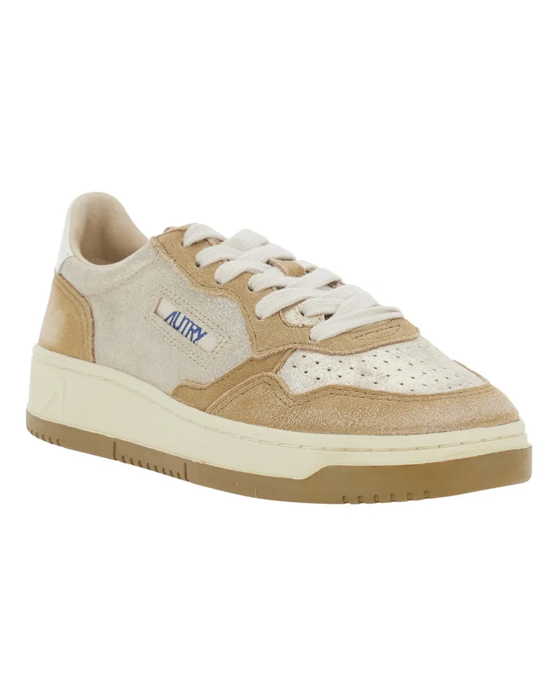 AUTRY Women's Sneakers With Leather Details, Beige Trainers Beige