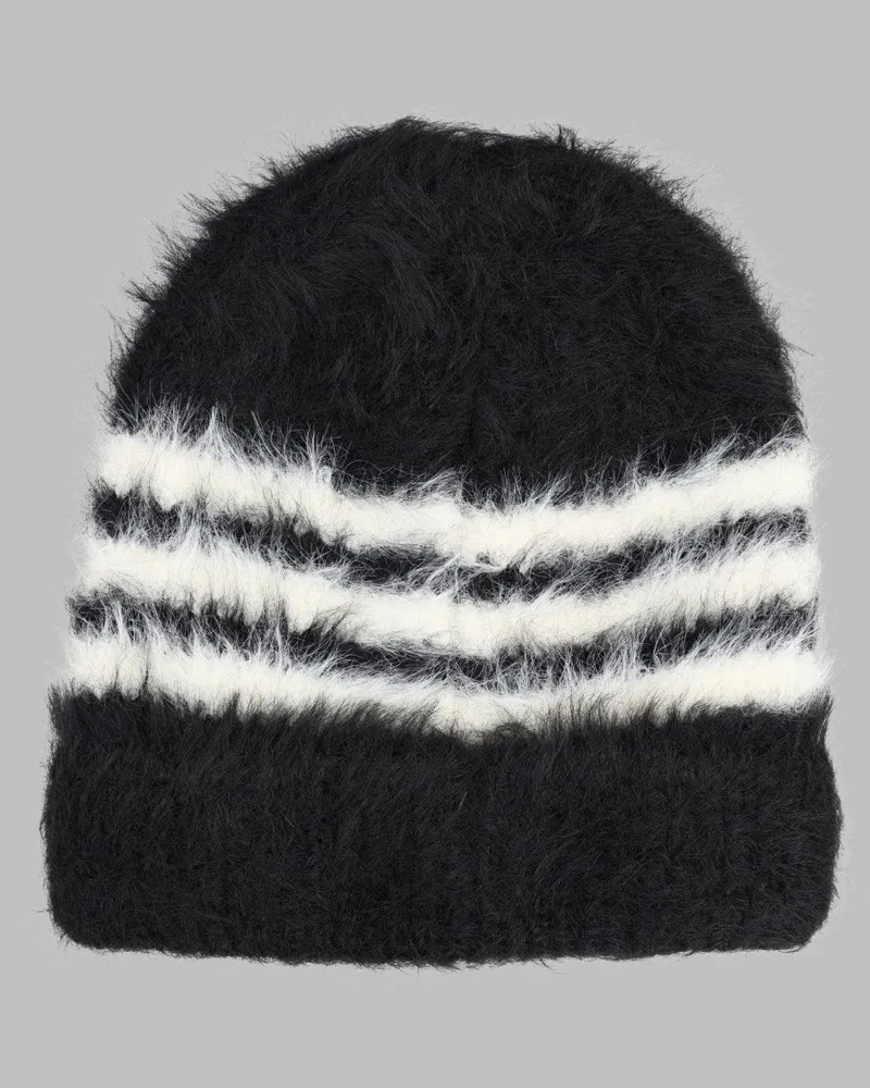 adidas Striped Beanie — Black Black