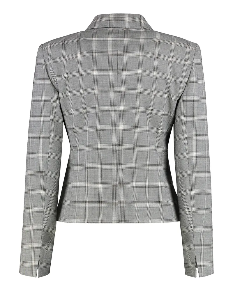 Max Mara Women's Jacket Manto Medium Grey Virgin Wool Blazers Gray