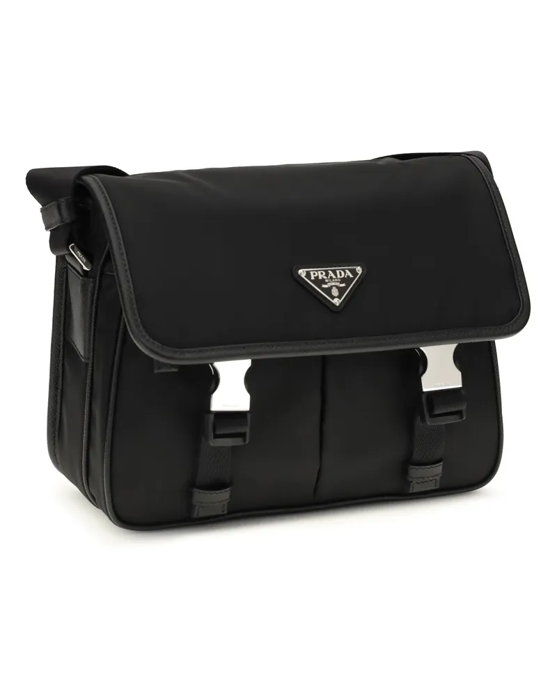 Prada Men's Re-Nylon And Saffiano Shoulder Bag Nero Black