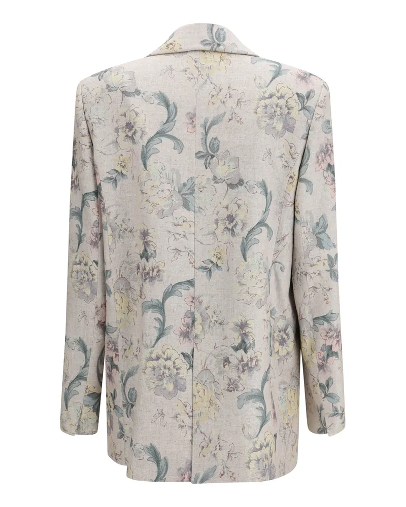 forte_forte Women's Peonia My Love Motif Hopsack Linen-Blend Jacket Glicine Viscose; Linen Purple
