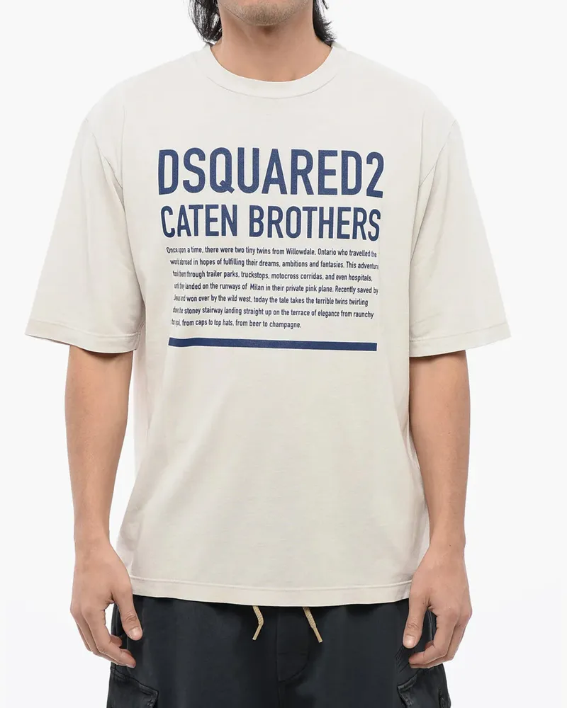 Dsquared2 Men's Loose Fit Logo T-Shirt Beige Clothing > Polo & T-Shirts Beige