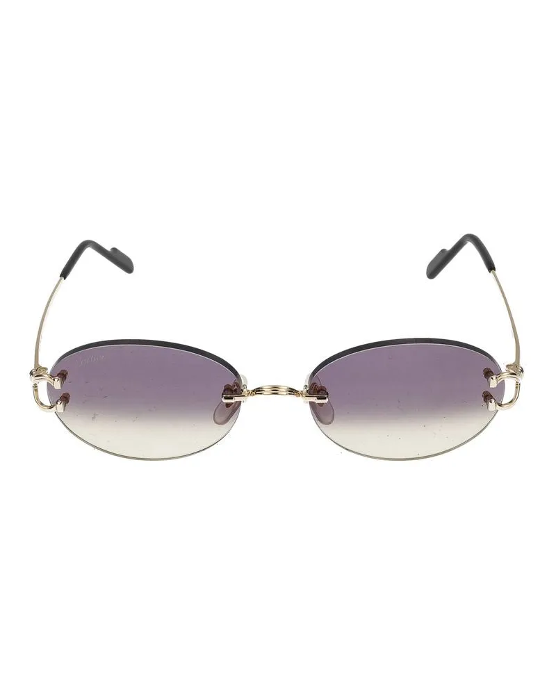 Cartier Unisex Sunglasses Ct0551s 006 Gold Violet 18-140 Metal Gold