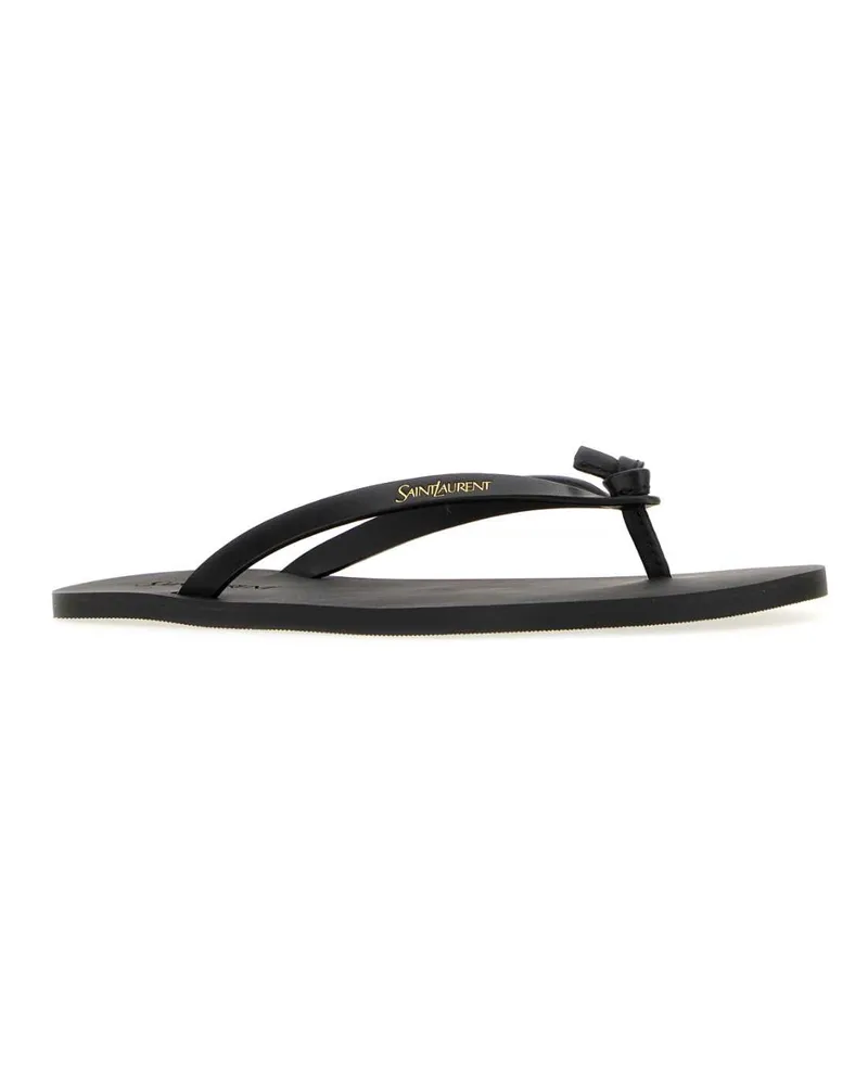Saint Laurent Pool Thong Flat — Black Black