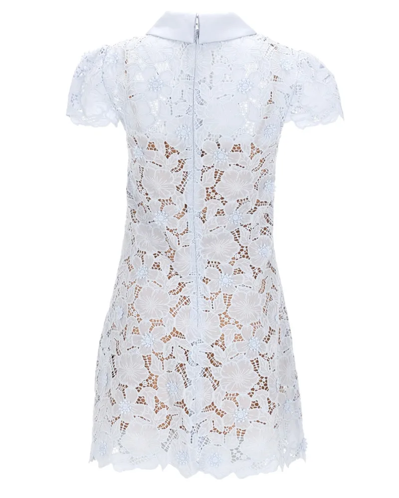 Self-Portrait Lace Mini Dress — Blue Blue