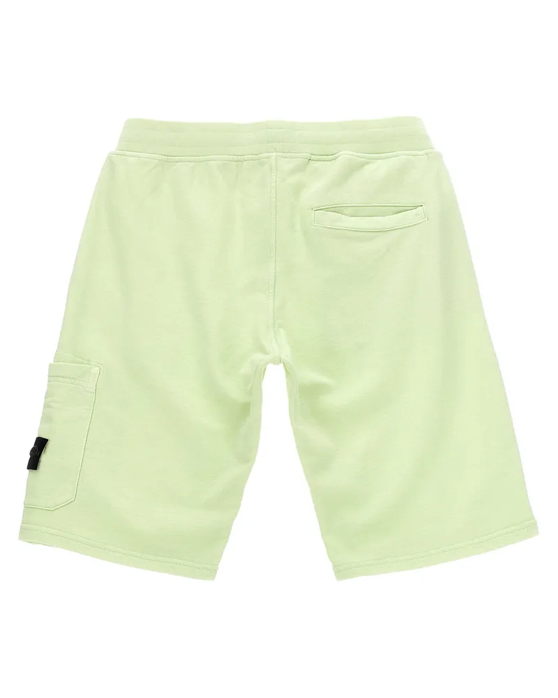 Stone Island Organic Cotton Cargo Bermuda Shorts — Pale Green Pale