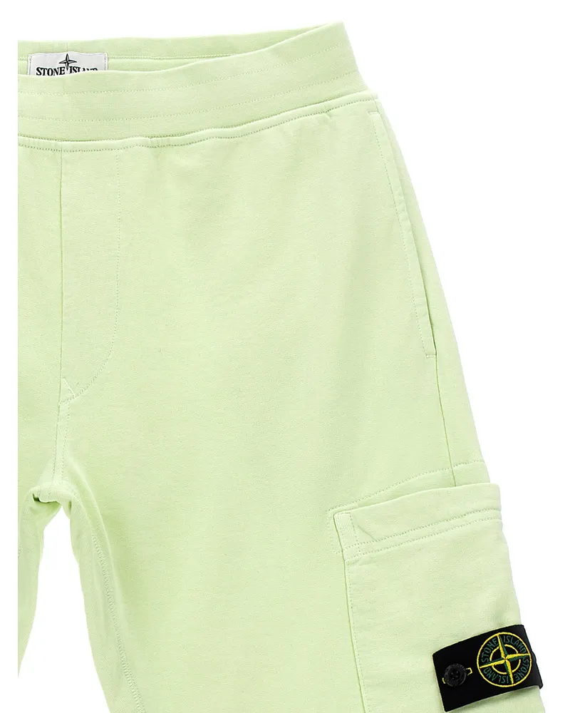 Stone Island Organic Cotton Cargo Bermuda Shorts — Pale Green Pale