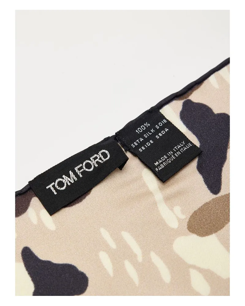 Tom Ford Men's Beige Silk Pocket Square Accessory Beige
