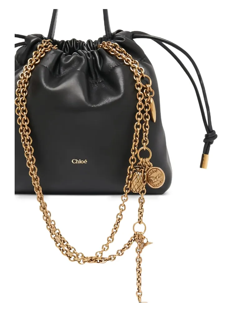 Chloé Lambskin Leather Bucket Bag — Black Black