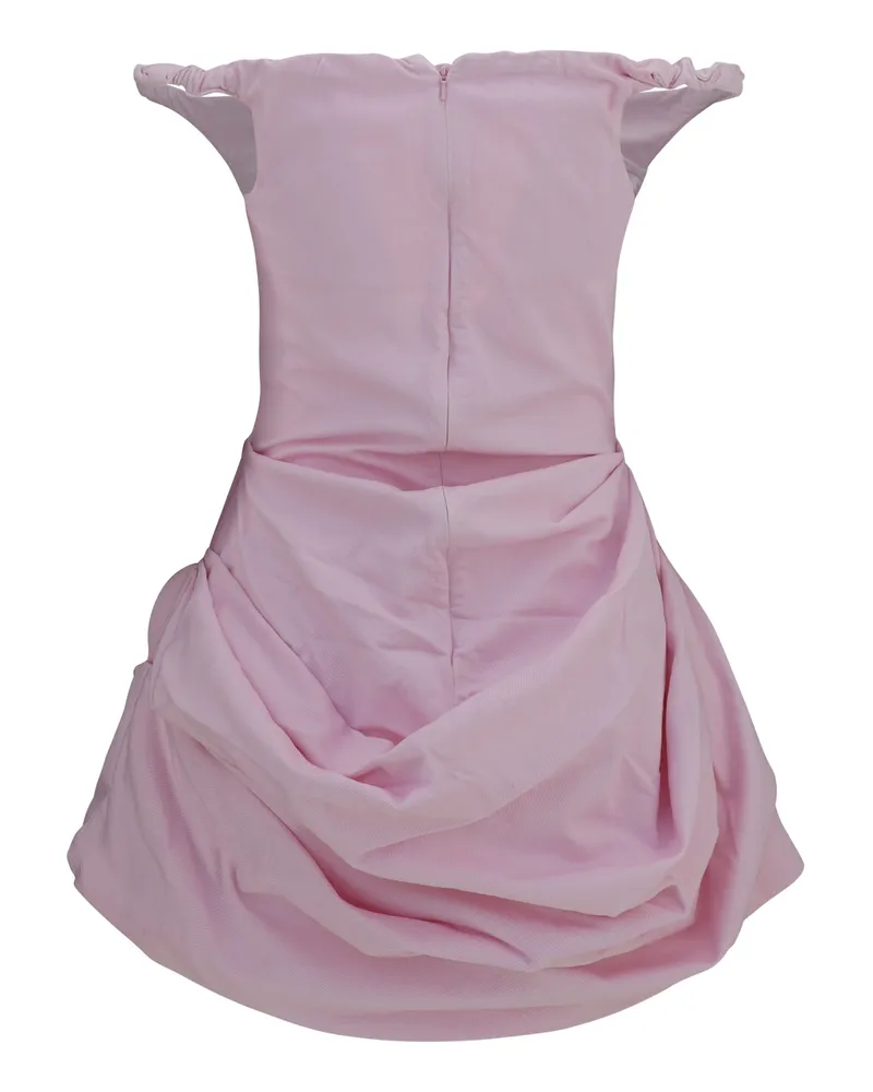 Magda Butrym Women's Off-Shoulder Bustier Denim Mini Dress Pink Cotton Pink