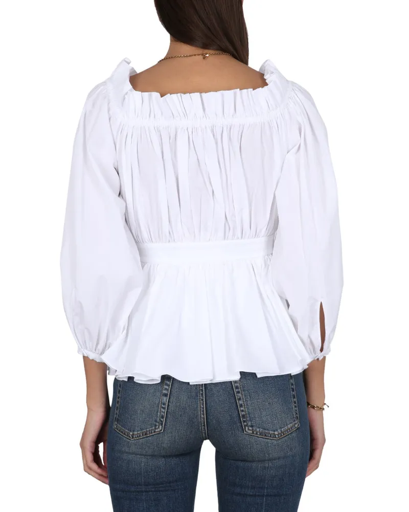 Alexander McQueen Cotton Poplin Blouse — White White