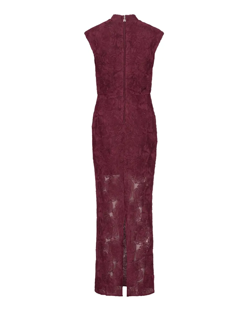 ROTATE Birger Christensen Women's Maxi Dress Flower Mesh Decadent Chocolate Polyester (recycled) Evening Suits Purple