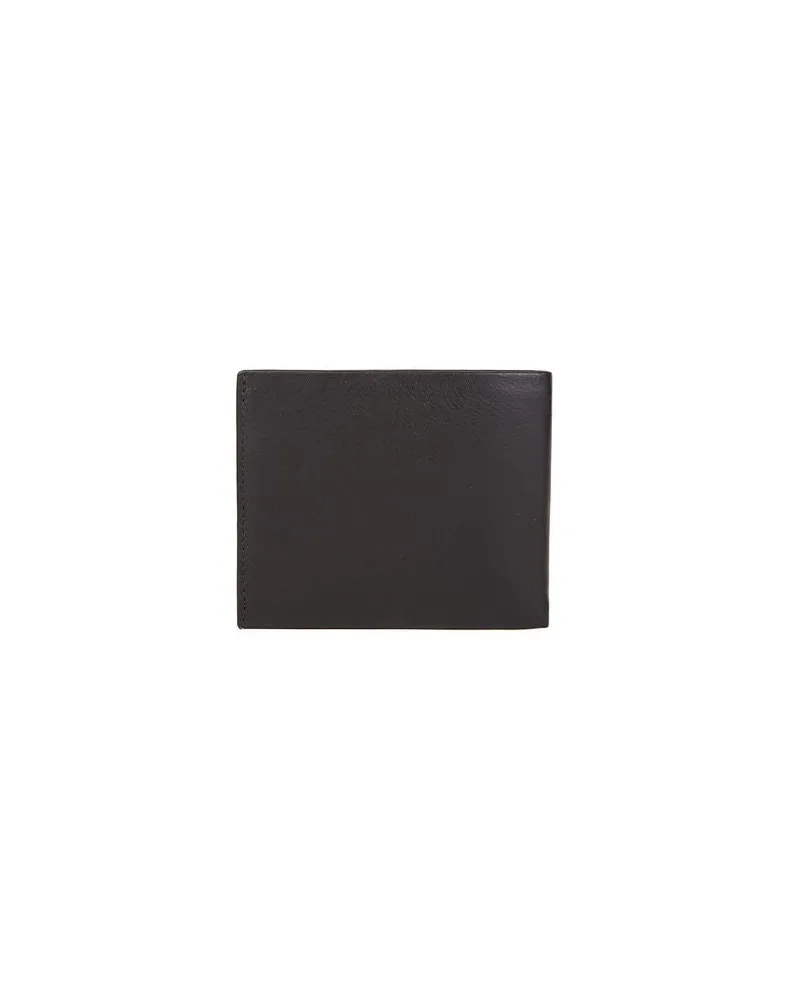 MOMO DESIGN Men's Wallet Black-Burgundy Polyurethane Bags - Black/burgundy Black