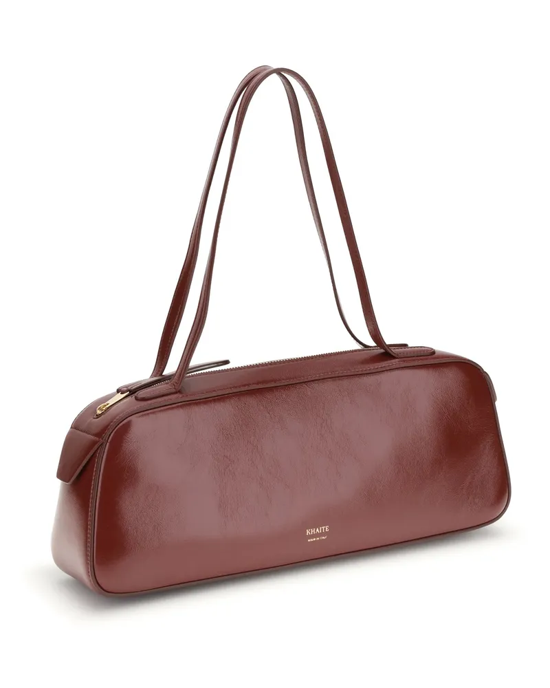 KHAITE Women's Simona Shoulder Bag Oxblood Calf Leather Bos Taurus Red