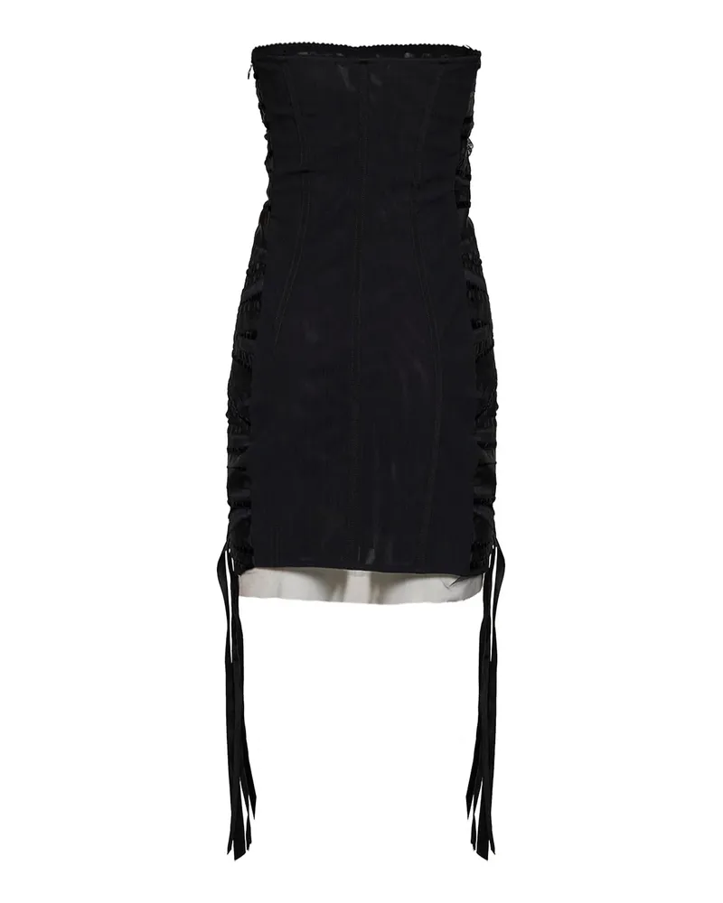 ATTICO Women's Mini Dress Bustier Tulle Black Polyamide Black