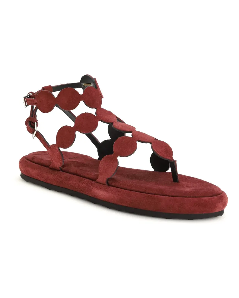 Pierre Hardy Women's Suede Sandals Calf Carmine Suede