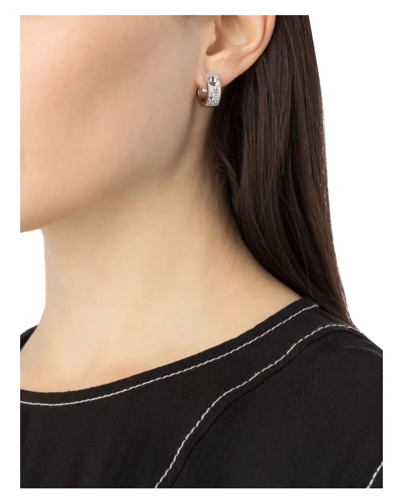 Roberto Coin 18kt White Gold Diamond And Ruby Earrings Continuty White