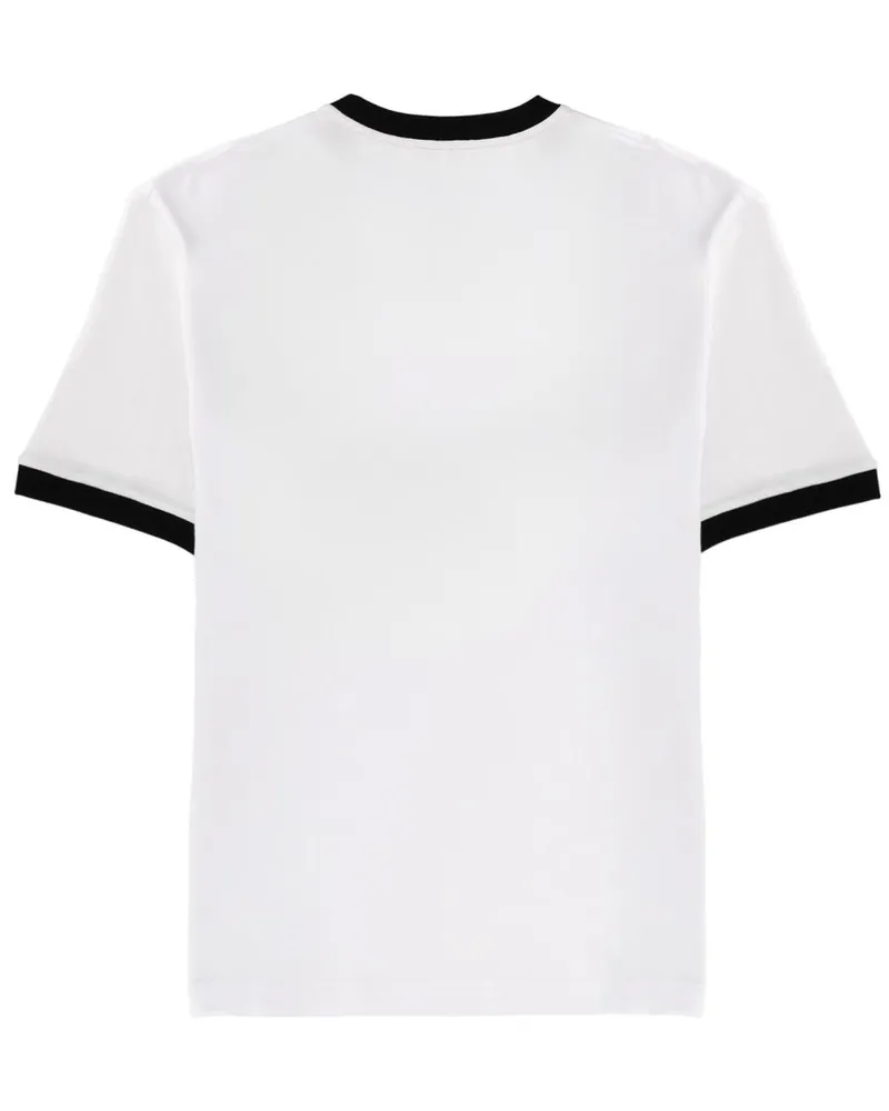 Versace Logo-Embroidered T-Shirt — White White