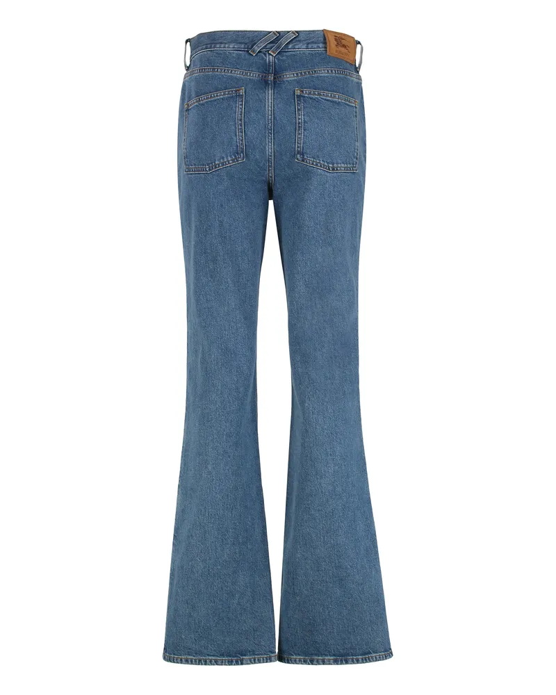 Burberry Women's High-Rise Bootcut Jeans Denim Cotton Flared Blue