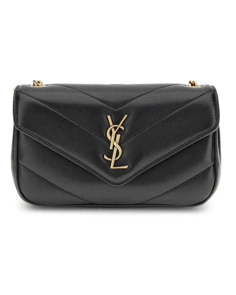 Saint Laurent Women's Lou Shoulder Bag Black Lambskin Black
