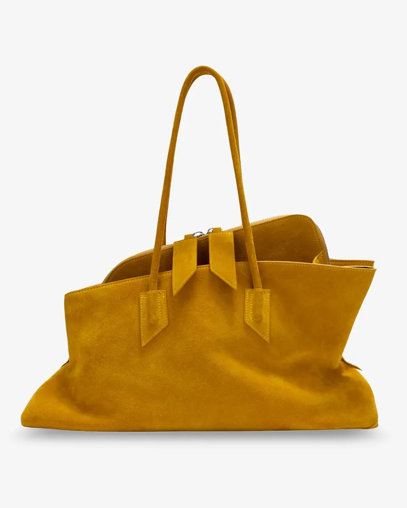 ATTICO Women's Shoulder Bag La Passeggiata Yellow Suede Yellow