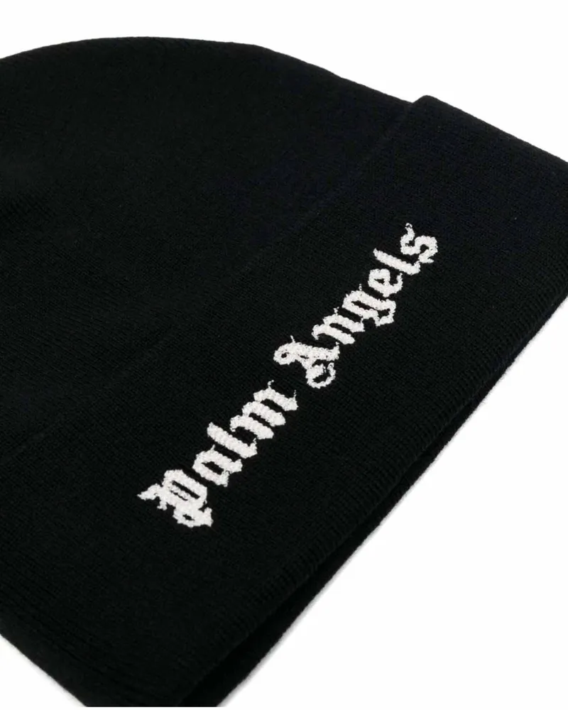 Palm Angels Men's Classic Logo Beanie Black Accessories > Beanies & Hats Black