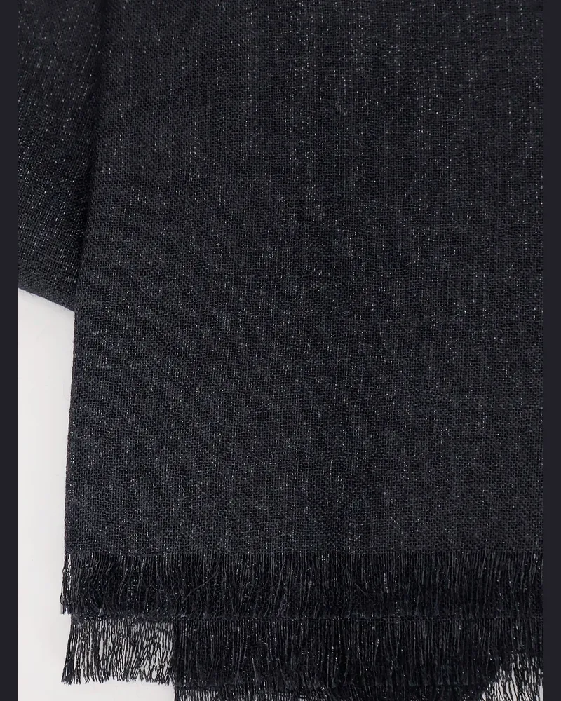 Brunello Cucinelli Women's Scarf Cashmere And Silk Black Scarfs Black