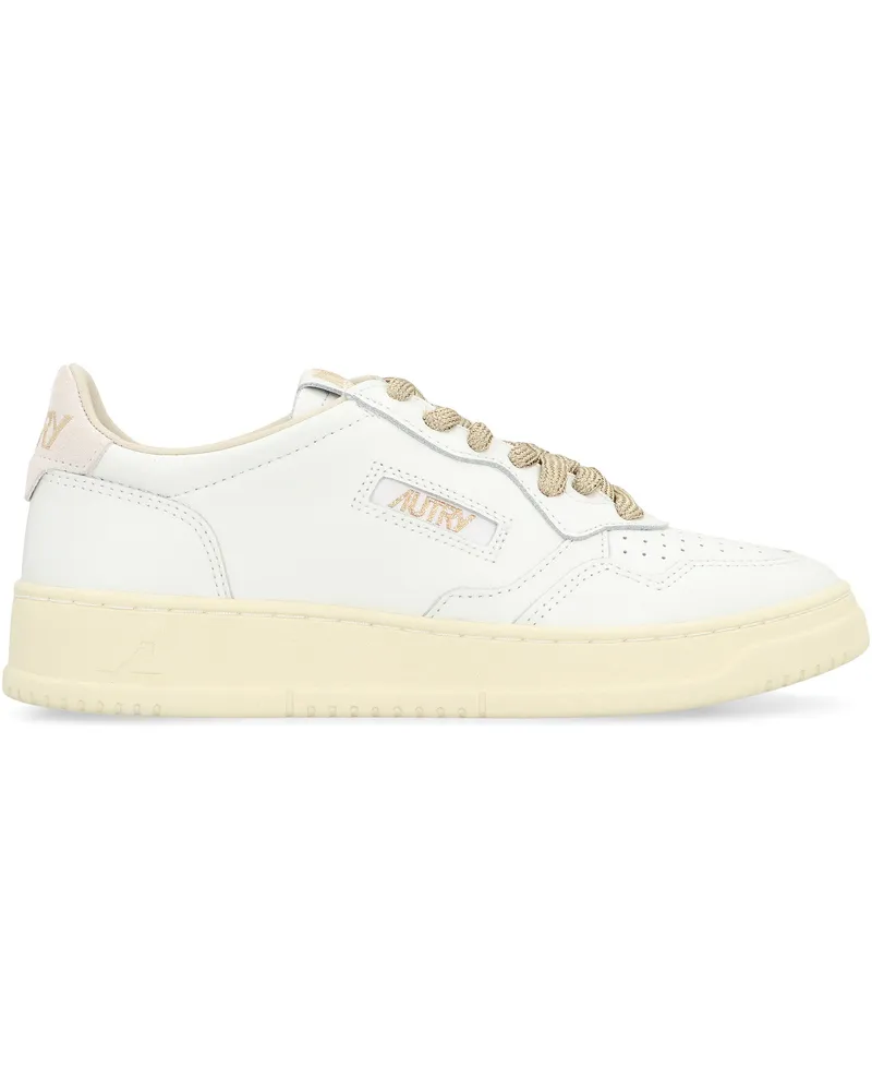 AUTRY Women's Low-Top Leather Sneakers Medalist White White-White Cow Hide Trainers White/white White