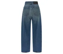 High-Waisted Straight-Leg Jeans — Blue