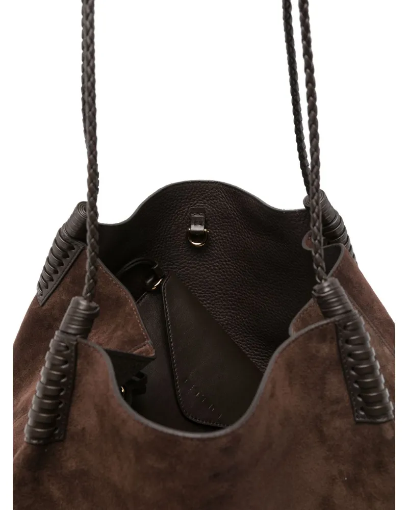 Etro Embossed Paisley Logo Shoulder Bag — brown Brown