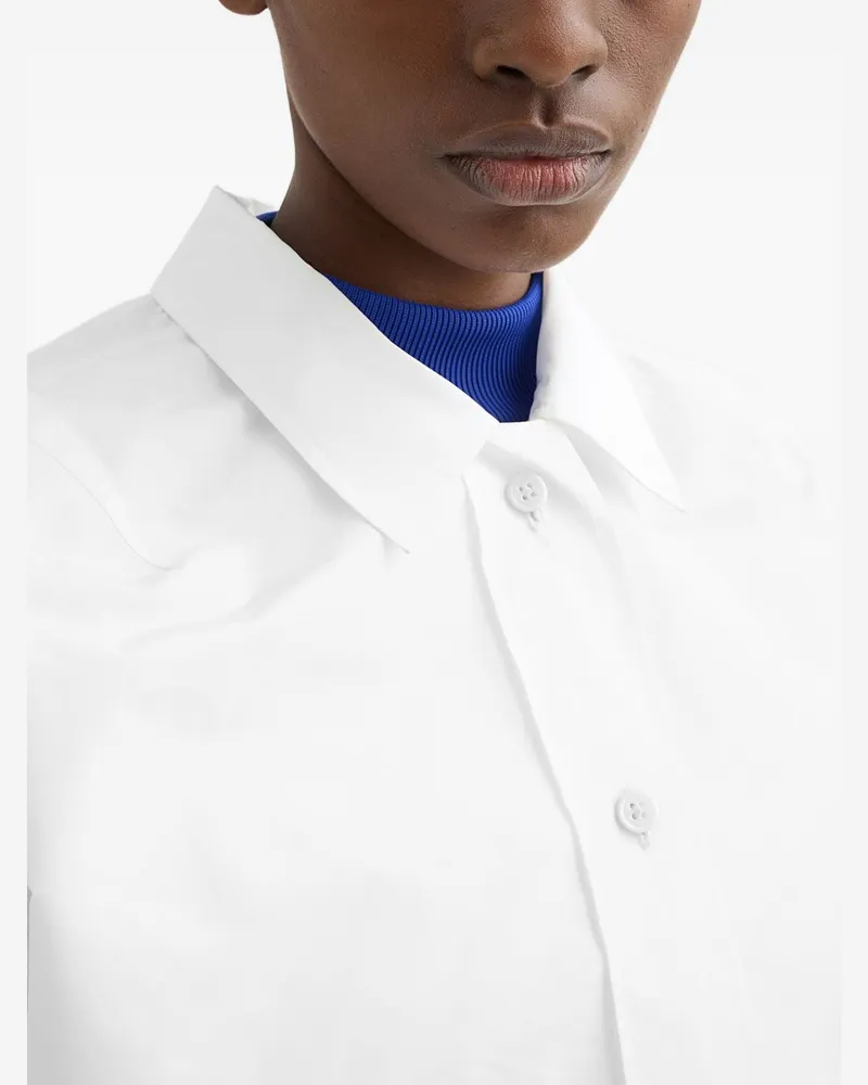 Jil Sander Cropped Blouson Jacket — White White