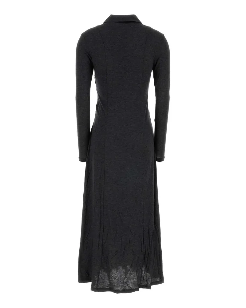 Ganni Women's Dark Grey Jersey Shirt Dress Phantom Exterior: Cotton Modal Abiti Gray