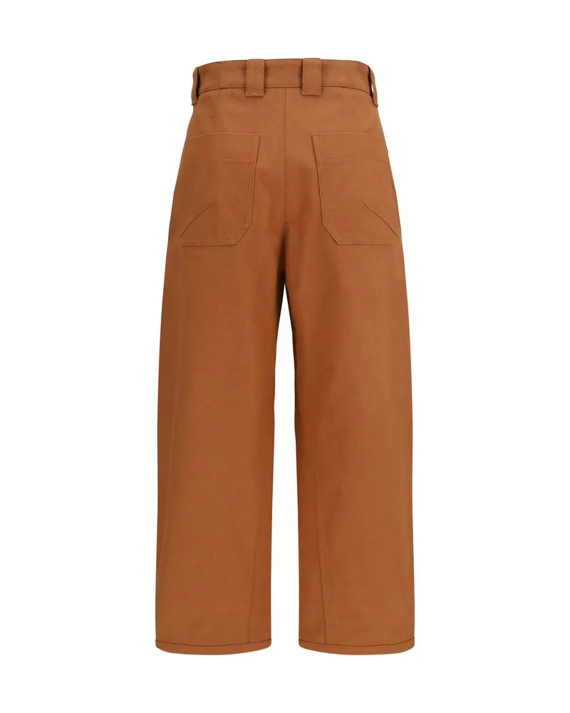 Chloé Women's Orange Cotton Casual Pants Orange