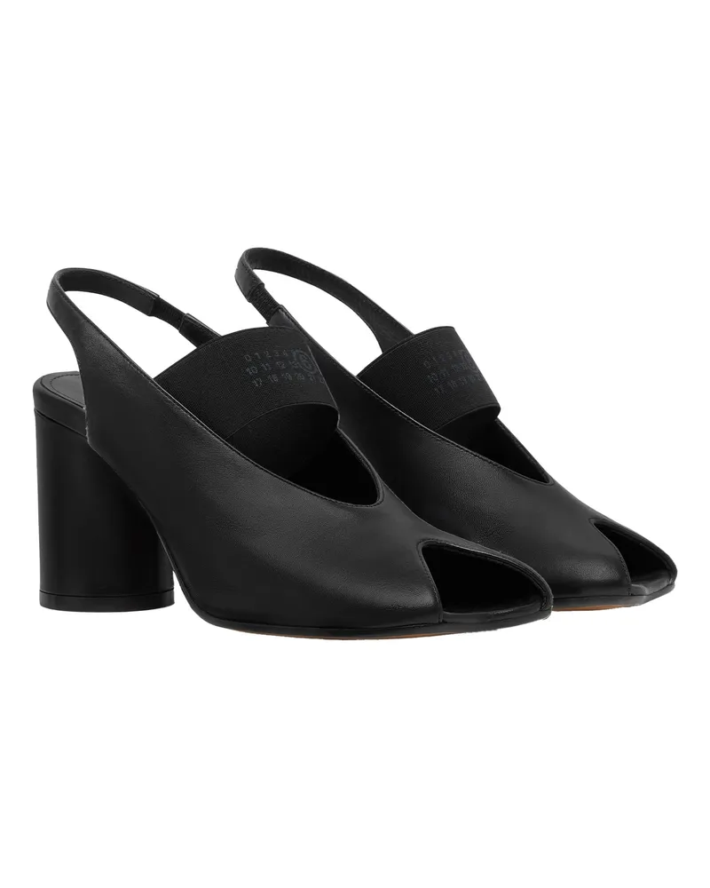 Maison Margiela Women's Slingback Anatomic Numeric Nappa Black Lambskin Leather Shoe Black