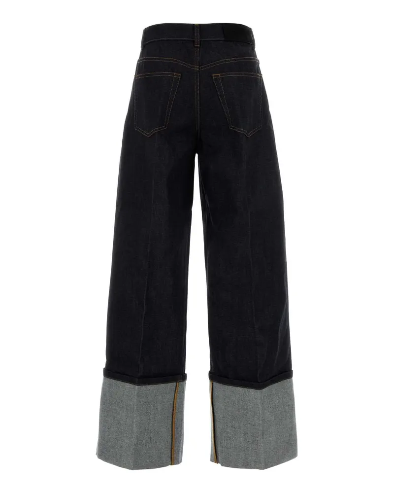 Givenchy Women's Denim Wide-Leg Jeans Darkblue Exterior: Cotton Navy