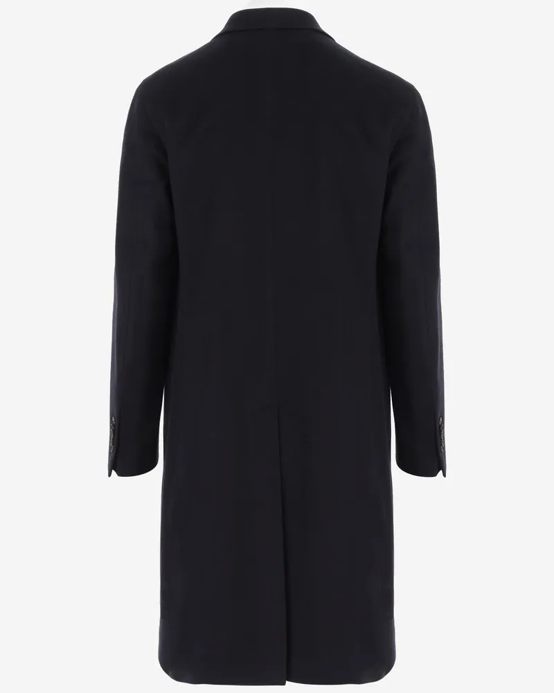 Tagliatore Men's Double-Breasted Wool Coat Dark Blue Virgin Navy
