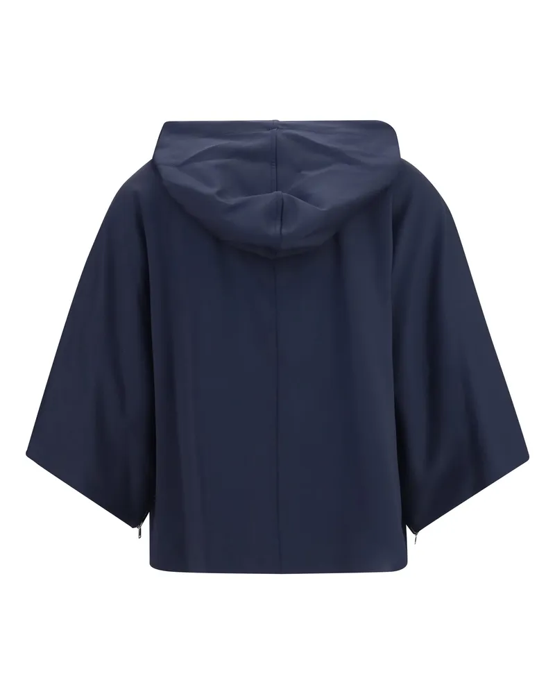 Max Mara Women's Fidato Hooded Sweatshirt Blu Marino Polyamide; Cotton; Elastane Sweatshirts Sweater Navy
