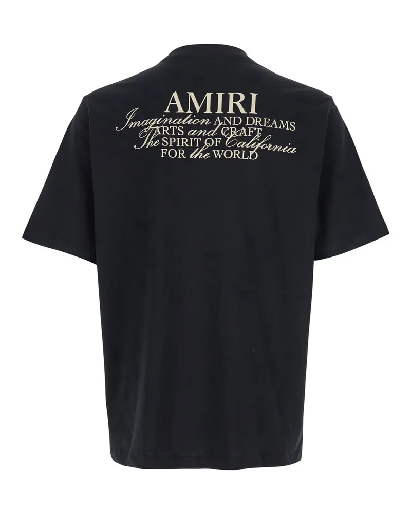 Amiri Men's T-Shirt With Spirit Print Black Cotton T-Shirts And Polos Black