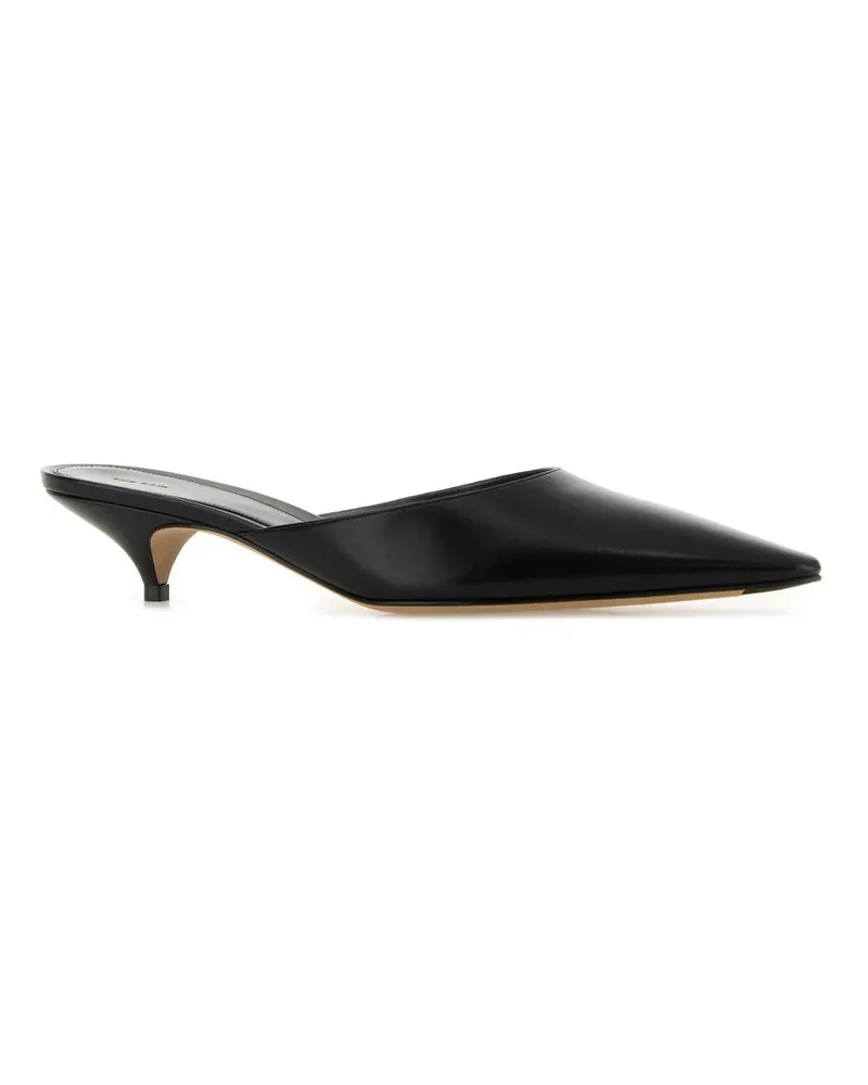 The Row Women's Black Leather Lisa Mules Scarpe Con Tacco Black