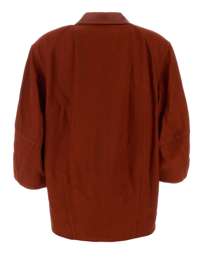 Bottega Veneta Women's Tiziano Red Viscose Blend Blouse Copper Exterior: Linen Camicie Red