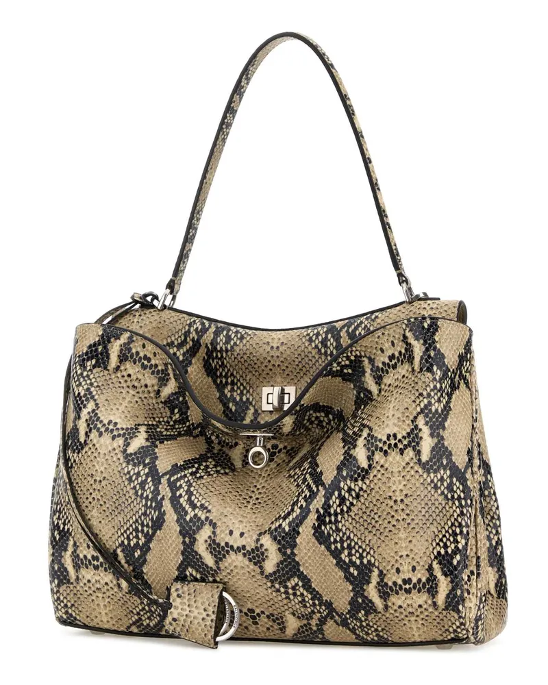 Balenciaga Women's Printed Leather Medium Rodeo Handbag Natural T Domesticated Calf Le Borse A Mano Beige