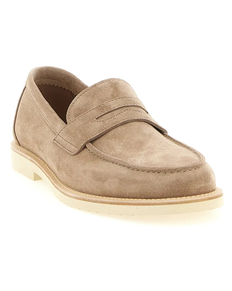 Brunello Cucinelli Suede Penny Loafer — Tan Tan