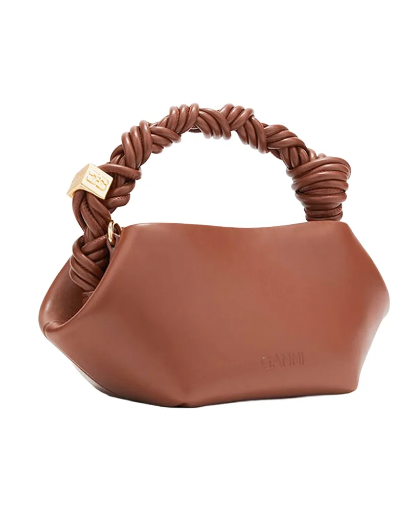 Ganni Leather Shoulder Bag — Brown Brown