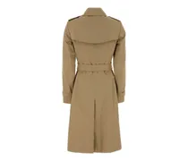 Double-Breasted Cotton Twill Trench Coat — Beige