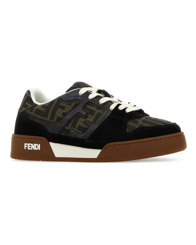 Fendi Women's Multicolor Leather, Rubber And Fabric  Match Sneakers Nerotabnerbianc Vit+co Black